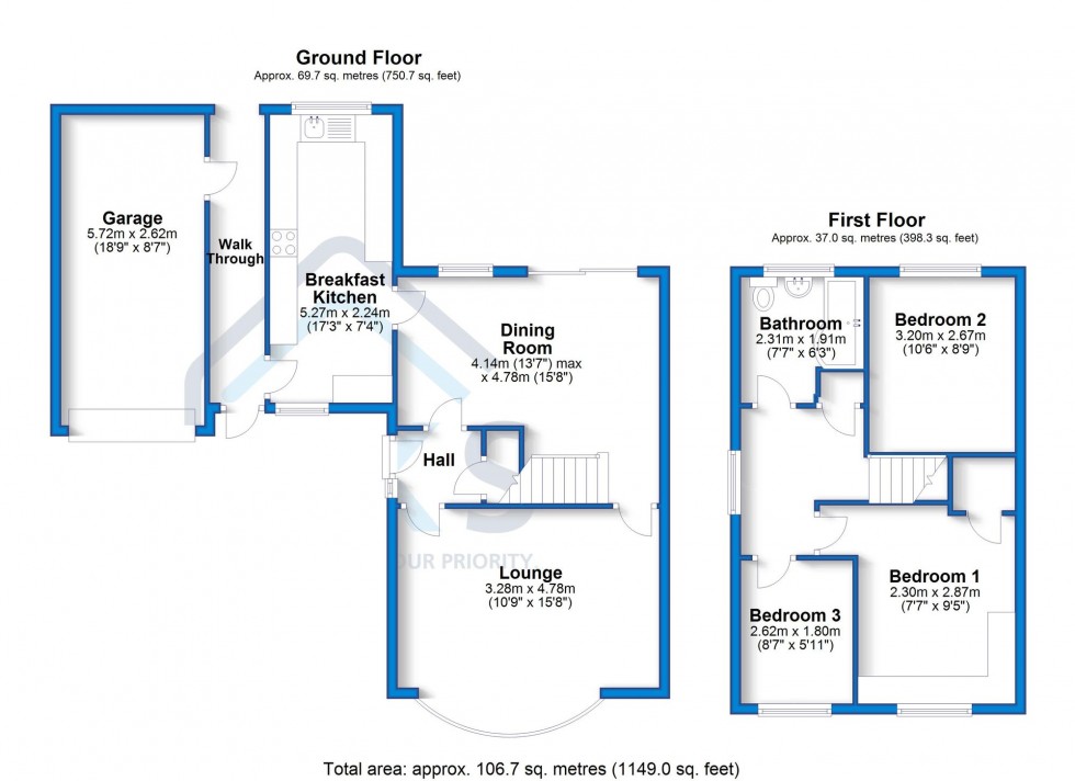 Floorplan for Churchside, Willington, DE65