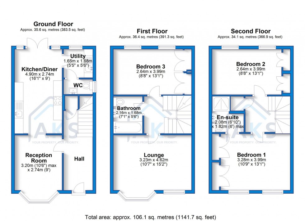 Floorplan for Thames Way, Hilton, DE65