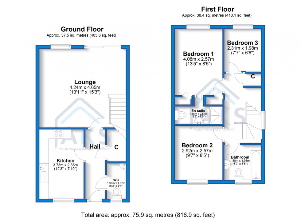 Floorplan for Hamble Way, Hilton, DE65