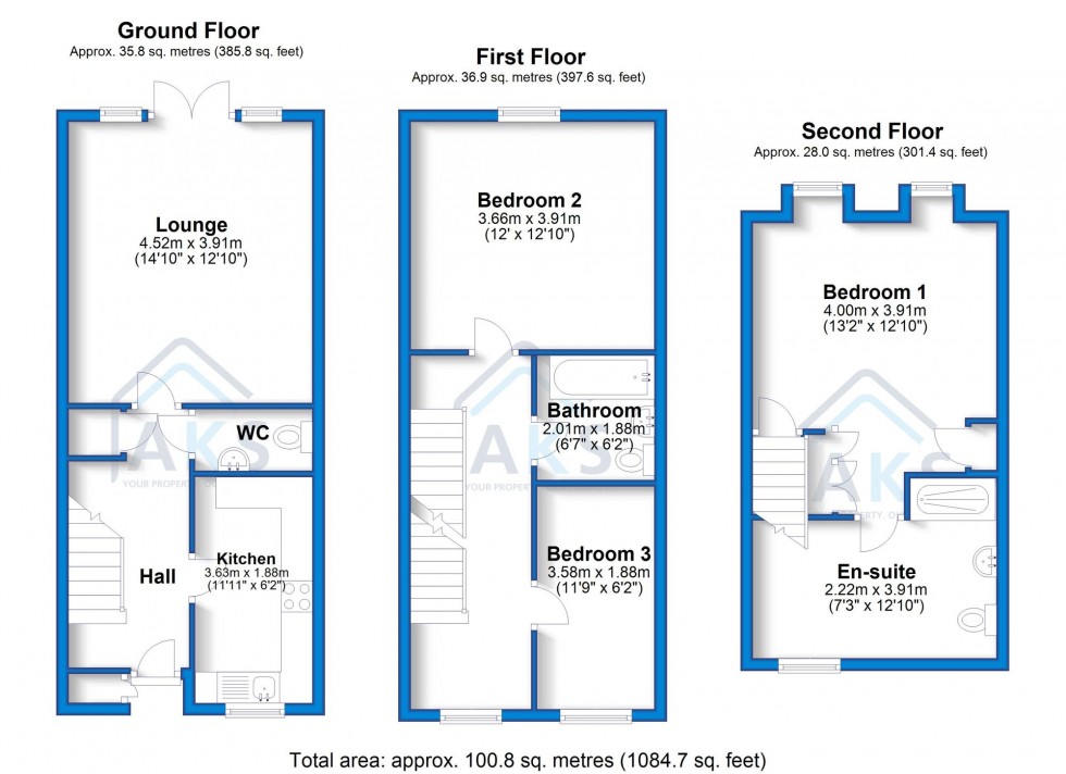 Floorplan for Avon Way, Hilton, DE65