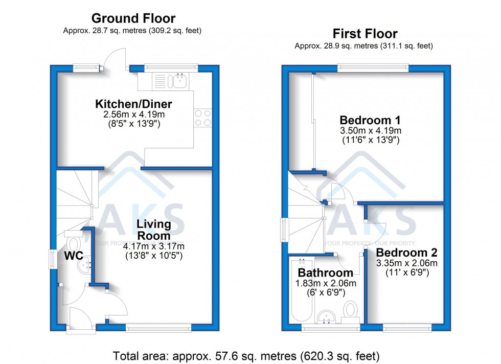 Floorplan for Eaton Close, Hatton, DE65