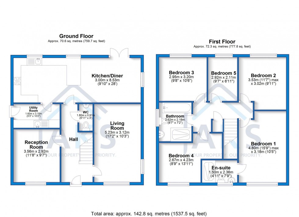 Floorplan for Station Close, Drakelow, DE15