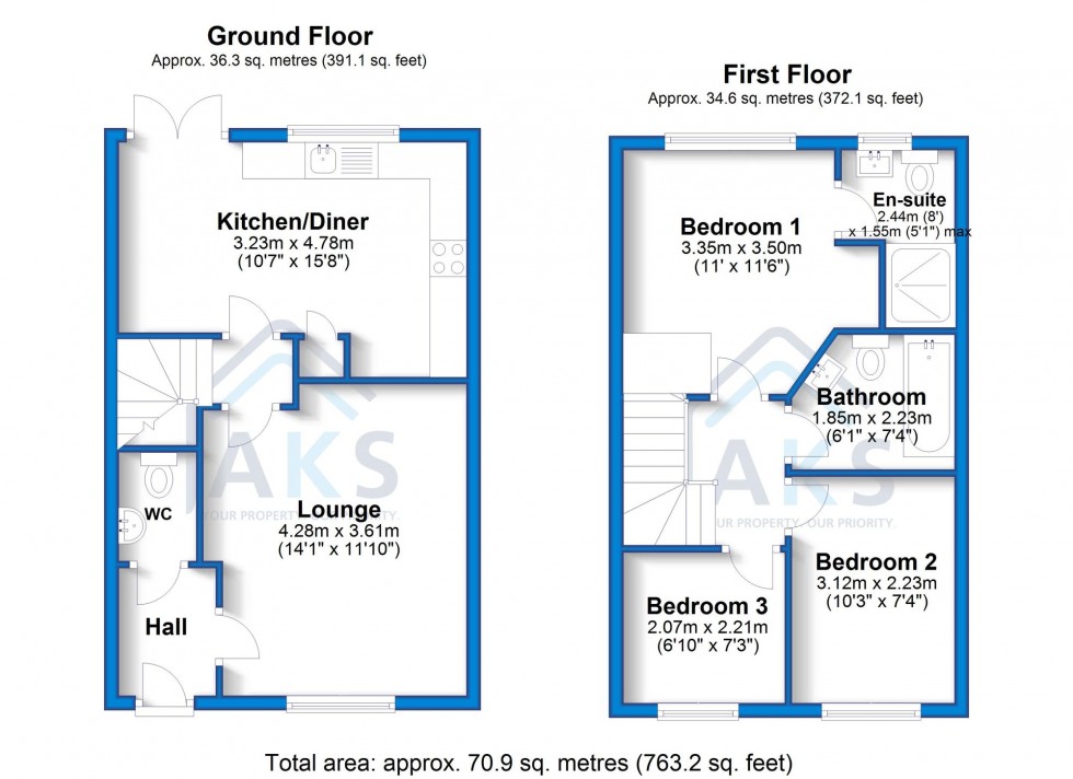 Floorplan for Wren Close, Hatton, DE65