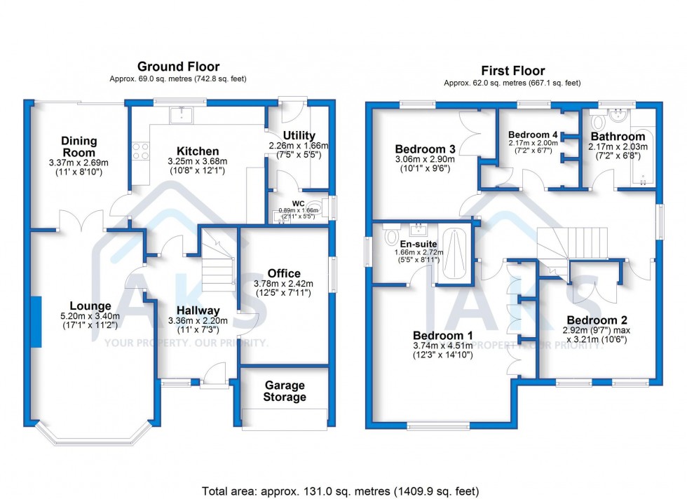 Floorplan for Cornmill Close, Thulston, DE72