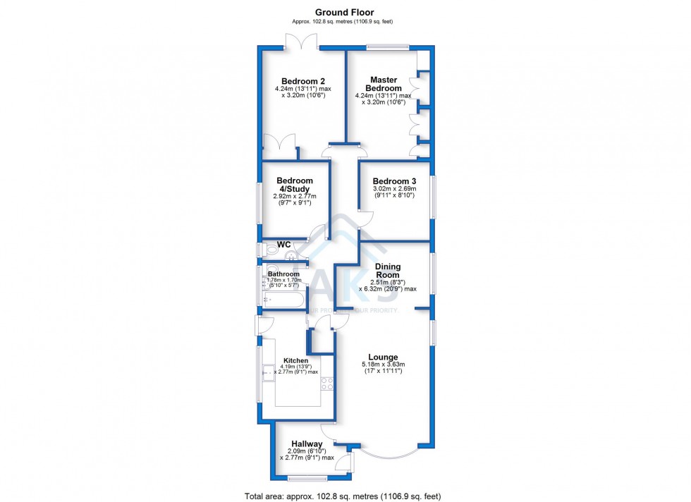 Floorplan for Duck Street, Egginton, DE65