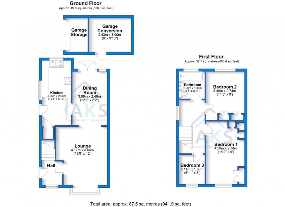 Floorplan for Wallfields Close, Findern, DE65