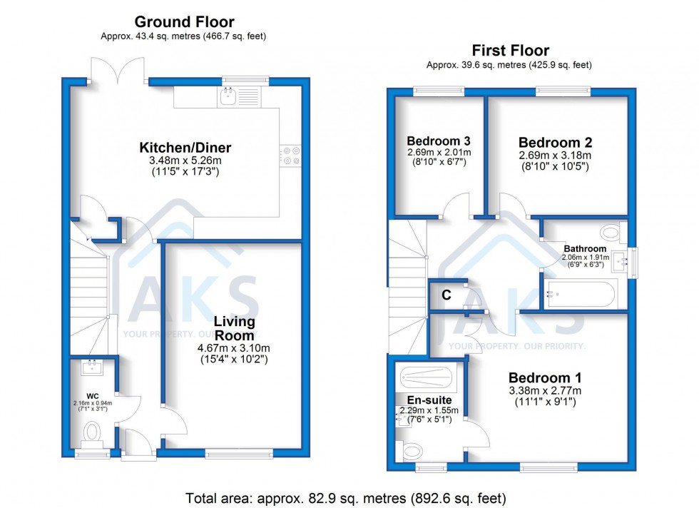 Floorplan for Starflower Way, Mickleover, DE3